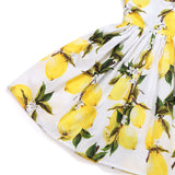 Summer ruffle yellow little girls dress toddler lemon dress for 1- 8 years old