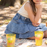 Girls’ Light Wash Denim Tiered Ruffle Skirt