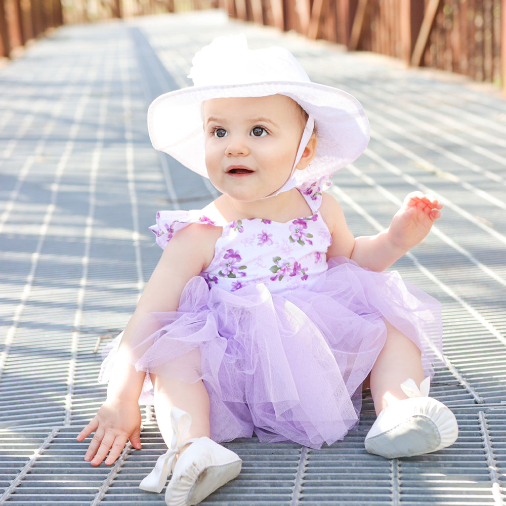 Lavender Summer Baby Girls Tutu Dress Tulle Toddler Birthday Tea Party