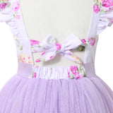 Flofallzique Tulle Girls Dress Floral Summer Wedding Birthday Toddler Tea Party Dress
