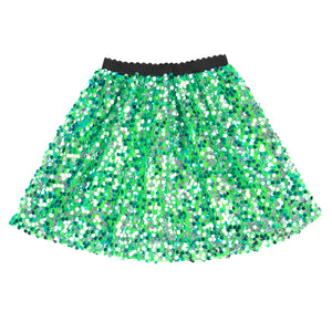 Sequin Girls Skirt Green Christmas Mini Sparkle Skirt for 1- 12 Years old