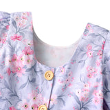 Flofallzique Floral Girls Dress Scoop Back 1/2 Sleeves Vintage Midi Dress Cute Kids Clothes
