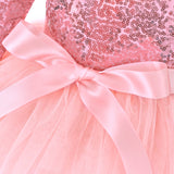 Flofallzique Sequin Girls Dress Long Sleeves Mesh Tulle Birthday Party Sparkle Glitter Dress